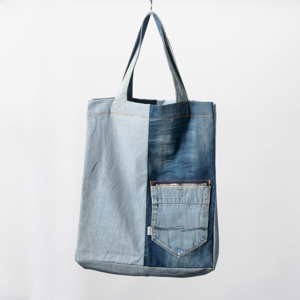 denim tas met zakje