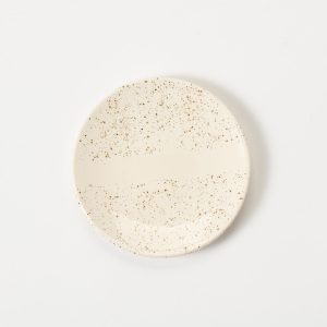 Ontbijtbord bruin gespikkeld