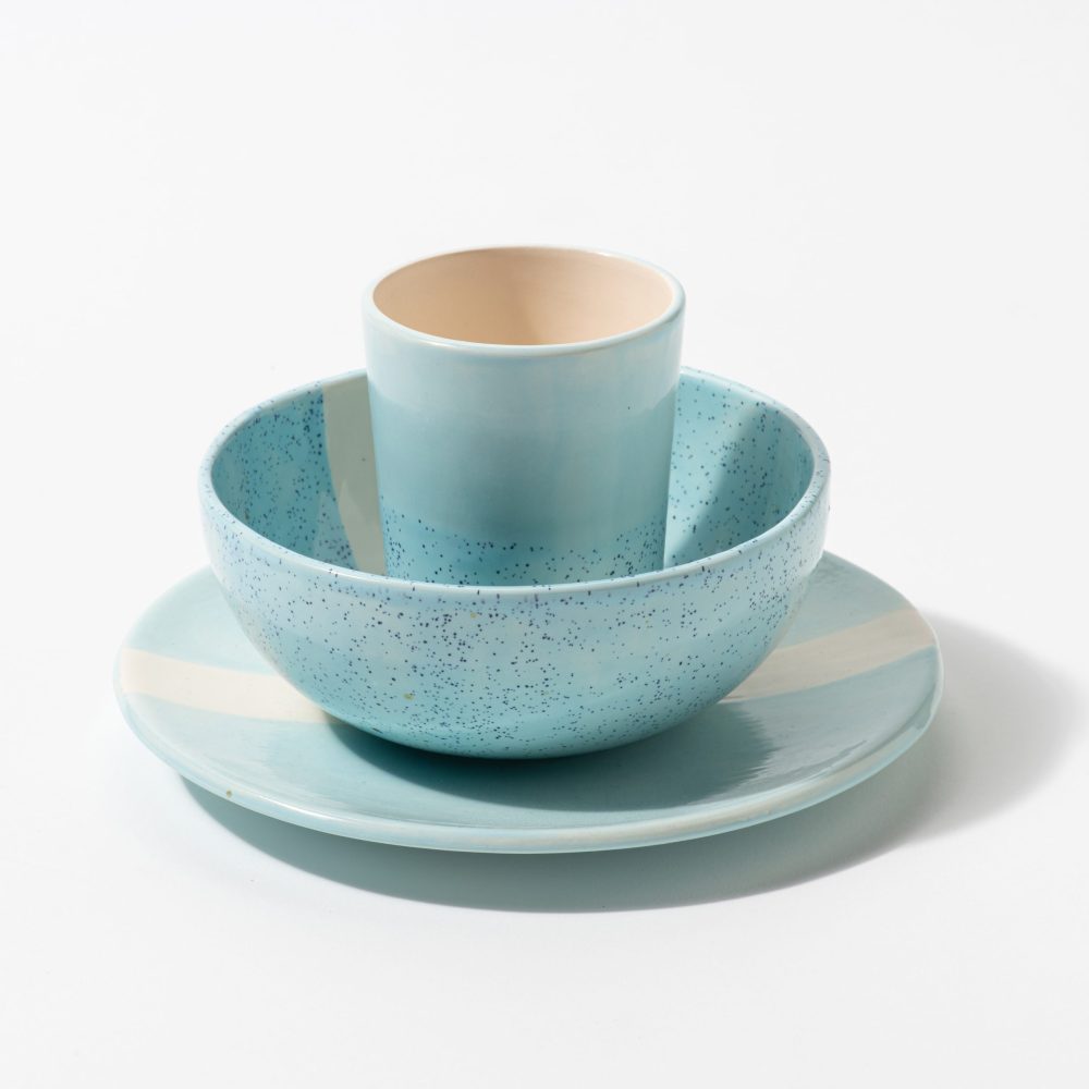 ontbijtset turquoise