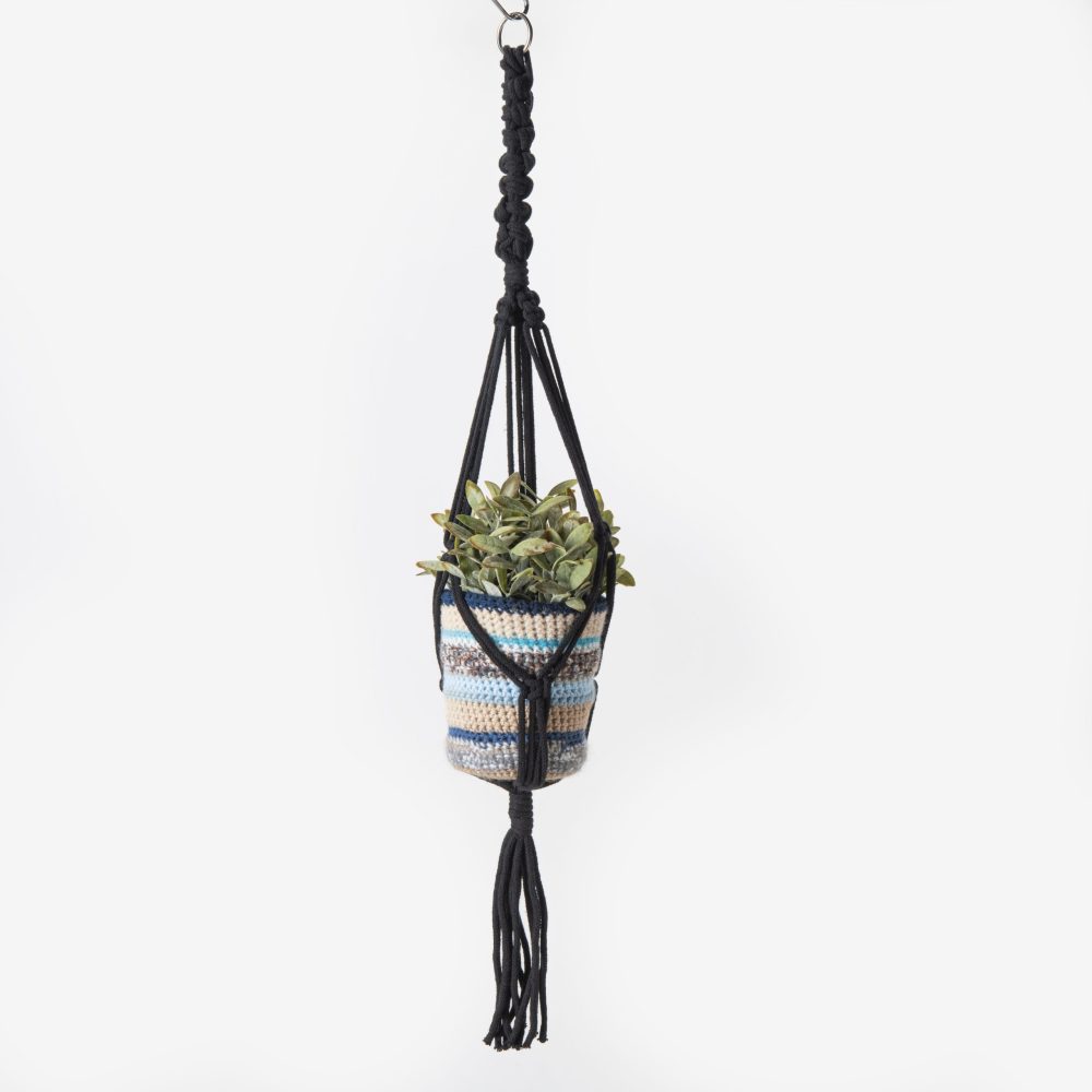 Macramé plantenhanger zwart - Afbeelding 3