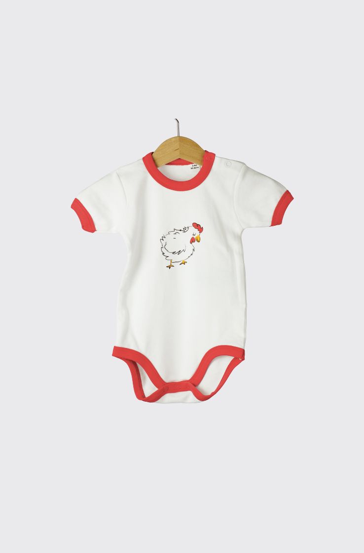 babyrompertje kip rood