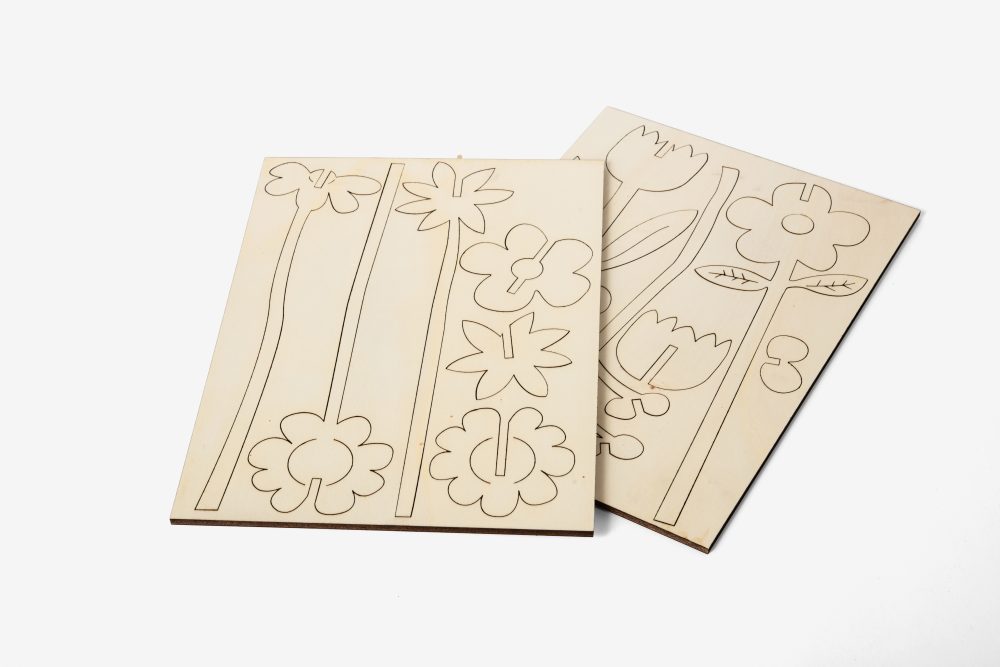 Houten bloemen 3D - Afbeelding 2